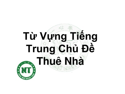 Từ Vựng Tiếng Trung Chủ Đề Thuê Nhà 